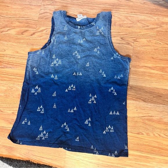 ARIAT western wear boot barn teepee ombré tank top Women's Sleeveless Blue small - Picture 2 of 5